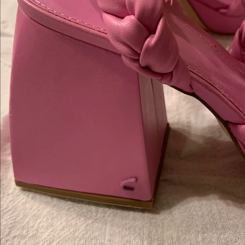 Circus By Sam Edelman Braided Platform Block Heel Sandals Pink Size 7.5 & 8 NEW